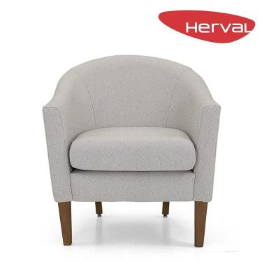 Imagem de Poltrona de Aproximação Herval Vegas, Linho Gelo