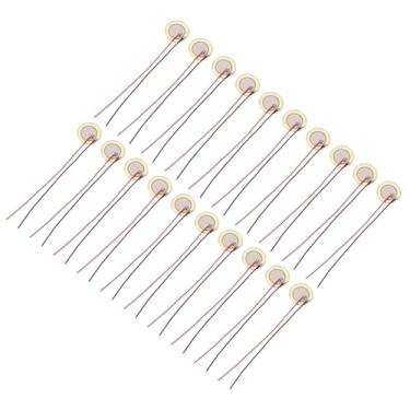 Imagem de uxcell 20 peças de discos piezoelétricos 15 mm acústico captador transdutor microfones trigger buzzer bateria guitarra com revestimento de alumínio