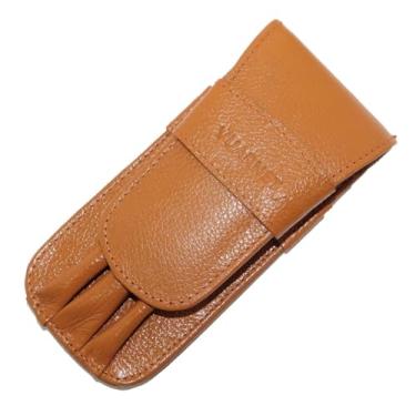 Imagem de Estojo p/Caneta Vuarnet-BR Couro Legítimo p/3 Peças Caramelo