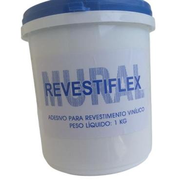 Imagem de Cola de Papel e Tecido de parede Adesibras 1kg Revestiflex Mural  Líqu