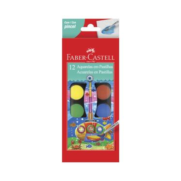 Imagem de Aquarela em Pastilha com Pincel Faber-Castell 12 Cores