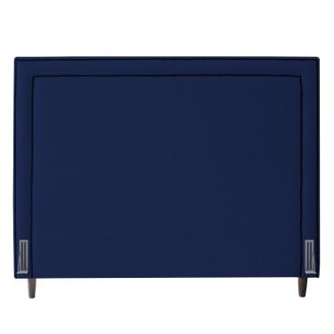 Imagem de Cabeceira Cama Box Casal King Size Maísa 195cm Com Frame Veludo Azul Escuro - Desk Design