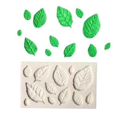 Imagem de Molde Forma Silicone Folhas 9X6Cm Confeitaria Chocolate