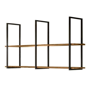 Imagem de Prateleira Decorativa Industrial Multiuso Wire Plus com 2 Tampos BP 15mm Demolição - Desk Design