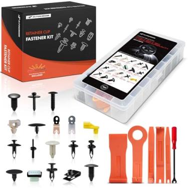 Imagem de A-Premium Kit de clipe de retentor de carro de 180 peças (17 tamanhos) compatível com Ford F-250 F-350 F-450 F-550 Super Duty 2011-2016, conjunto de substituição de fixador de rebite de plástico com