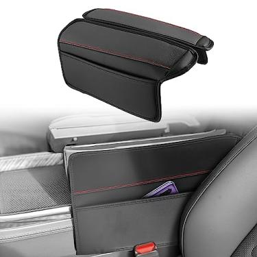 Imagem de BoxCheer Capa de apoio de braço para console central adequada para Nissan Rogue/X-Trail 2021-2023 acessórios de couro antiarranhões 2 peças tapete protetor de caixa de apoio de braço central (ponto vermelho)