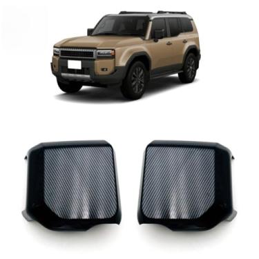 Imagem de Kit de carroceria de capa de espelho retrovisor de carro compatível com Prado LC250 2024+ capa de espelho retrovisor guarnição acessórios de carro (aparência de carbono)