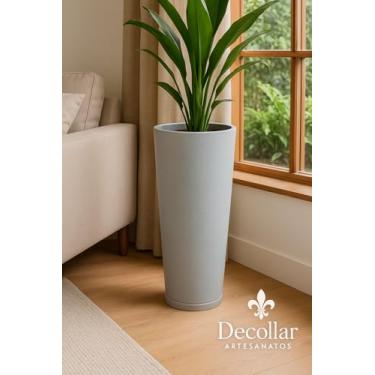 Imagem de Vaso Coluna Classic Ibiza polida 2 para plantar ideal para plantas decorativas naturais e artificiais área interna e externa. (Cinza polido)