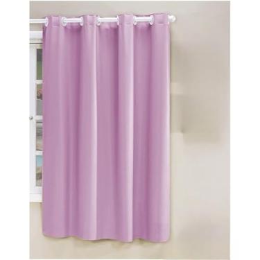 Imagem de Cortina Blackout Blecaute Com Voil Liso 1 Parte 1,40m X 1,80mCorta A Luz Sala Quarto(Rosa)