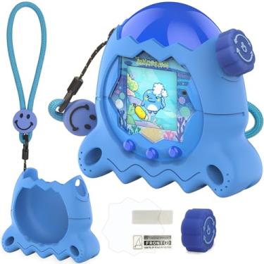 Imagem de XEGIMOR Silicone Case for Tamagotchi Paradise with Button Cap, Protective Cover with Screen Protector and Lanyard for Tamagotchi Paradise Pet Accessories (Blue)