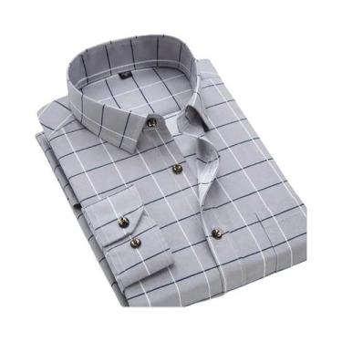 Imagem de Camisa Masculina Slim Fit Manga Comprida - Xadrez - Primavera/Verão, 4