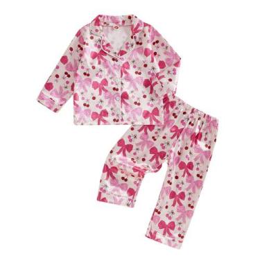Imagem de Conjunto de pijama de duas abóboras para meninas, seda acetinada, de 1