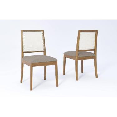 Imagem de Cadeira De Cozinha Marcela Kit 2 Un Carvalho-linho Bege - Cimol