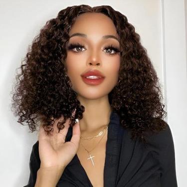 Imagem de Peruca HAYAHAIR sem cola, renda frontal, cabelo humano curto, encaraco