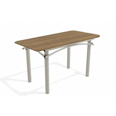 Imagem de Mesa De Cozinha Elba C/ Tampo 1,60cm Niquel/nogueira - Kappesberg