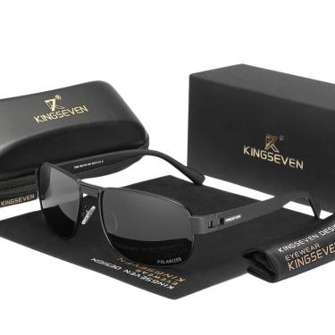 Imagem de Óculos Design Polarizado Uv400 óculos De Sol Vintage 7309 Preto