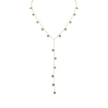 Imagem de MINACHI Colar em Y longo vintage boho com pingente turquesa delicada, banhado a ouro, joia moderna minimalista, boêmia, presente para mulheres