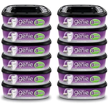 Imagem de Litter Genie Refil para sistema de eliminação de areia para gatos, bloqueia odores, roxo, 12 cartuchos