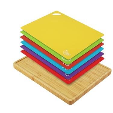 Imagem de conjunto de tábua de corte de bambu