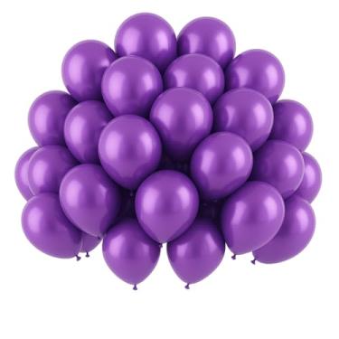 Imagem de Bexigas Metalizadas 10" 25,50,75,100 Unidades Cromadas e Reforçadas Para Festa,Aniversário,Casamento,Painel(50,Roxo)