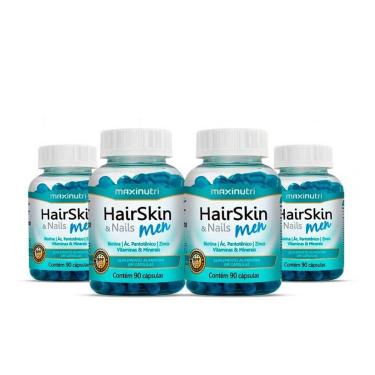 Imagem de Kit 04 HairSkin Men com 90 Capsulas Maxinutri-Unissex
