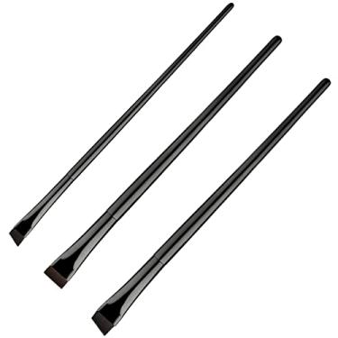 Imagem de Kit de 3 pincéis de delineador, pincel de delineador plano e fino angular para sobrancelhas, pincel inclinado e plano, delineador de sobrancelha, corretivo de sobrancelha, ferramentas de maquiagem