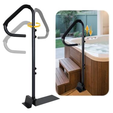 Imagem de AOSSA Corrimão Para Banheira De Hidromassagem, Corrediça Sob O Spa, Lateral, Barra Apoio, Degraus, Acessórios Segurança, Presentes Adultos, Áreas Externas E Internas, Entrar Sair Com Base Montagem