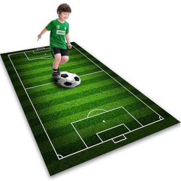 Imagem de Tapete de campo de futebol infantil para quarto de meninos, tapete de recreação para quartos de crianças, tapete de basquete antiderrapante para sala de esportes de meninos e meninas, sala de estar