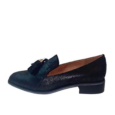 Imagem de Sandália de couro floral autêntica Robrts com salto mule - couro preto rosa mule - sapatos femininos de grife - sapatos modernos femininos, Preto, 38