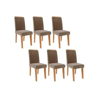 Imagem de Cadeira Sala de Jantar Taís Kit 6 Un Nature/Joli - Cimol