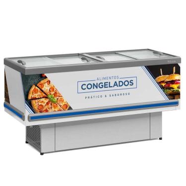 Imagem de Ilha Vidro Reto Gesv190r Gelopar Ilha 1,89m Vidro Reto Branca Adesivada 220v