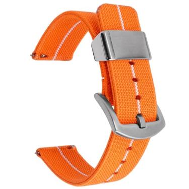 Imagem de Aoeiwv Pulseira de relógio de nylon de tecido elástico de 18 mm, 20 mm, 22 mm, 24 mm, à prova d'água, de liberação rápida, pulseira de reposição para homens e mulheres