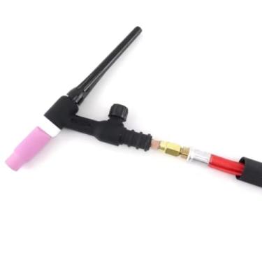 Imagem de 4M/6M WP26 Conexão Rápida TIG Tocha de Soldagem Gas-Elétrica Integrada Mangueira de Borracha Vermelha Fios 35-50 Euro Conector QIANGHAN (WP26V, 6m)