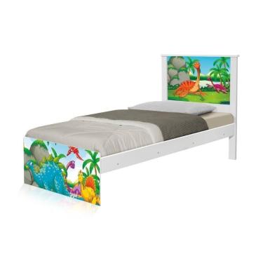 Imagem de Cama Solteiro Adesivada Dinossauros No Lago Com Colchão