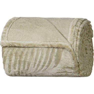 Imagem de Manta Queen Brushed New Microfibra Flannel 100% Poliéster 220x230 Folha Seca