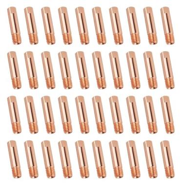 Imagem de Pacote com 40 pontas de soldador MIG, difusor de bocal de ponta de soldagem de 0,76 cm, acessórios de soldagem MIG, ponta de contato para pistola de solda protegida a gás MlG/MAG 14AK/15AK (0,30