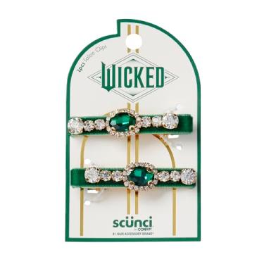 Imagem de Clipes de salão de strass Wicked Emerald City - grampos de cabelo - grampos de cabelo para mulheres - presentes para ela - acessórios de cabelo - Scunci by Conair - 2PK