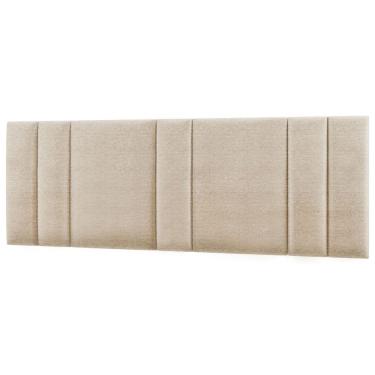 Imagem de Cabeceira Estofada Iluminação Led Glow Cama King Size 200 Cm Linho Bege