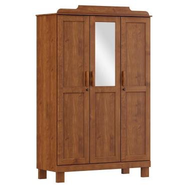 Imagem de Guarda Roupa 3p Espelho 115 Cm 1281 Castanho Milani Store Castanho