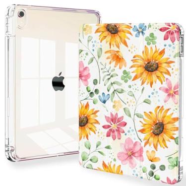 Imagem de Feams Capa fina para iPad Air 11 polegadas M3 2025 / M2 2024, iPad Air 5ª geração 2022 / iPad Air 4ª geração 2020 10,9 polegadas capa transparente com suporte para lápis e hibernação automática