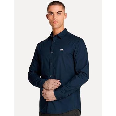 Imagem de Camisa Tommy Jeans Masculina Regular Entry Poplin Azul Marinho-Masculino