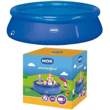 Imagem de Piscina Inflável Pvc Resitente 3400 Litros Redonda Com Borda Azul Mor