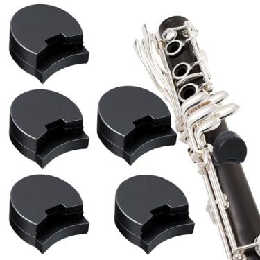 Imagem de 5 peças de protetor de almofada de descanso de polegar para clarinete de borracha confortável, protetor de almofada de descanso de polegar de oboé de silicone macio, descanso de polegar de silicone