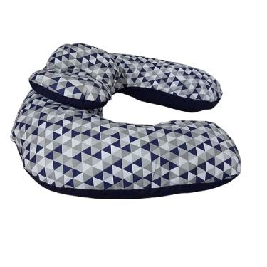 Imagem de Almofada Amamentar Apoio Para Cabeça Bebê Viagem Triângulo cor:triangulo azul escuro (triangulo azul escuro)
