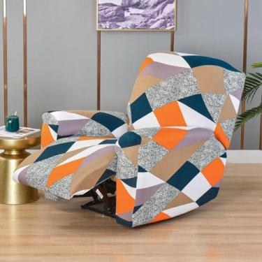 Imagem de Capa reclinável impressa, capas de cadeira, protetor de móveis, jacquard, respirável e durável, leve e lavável, para reunião de família - Tipo 15||Meio círculo único 65-90 cm