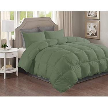 Imagem de Clay Roberts Conjunto de edredom e lençol 7 peças de qualidade premium super macio com bolso profundo de 45,7 cm California King Size 100% algodão egípcio 800 fios 400 g/m2 - Sálvia lisa