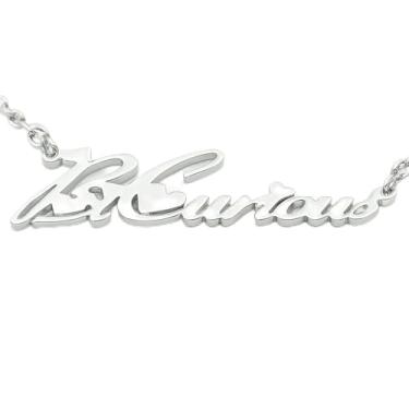 Imagem de Colar BiCurious - Colar com pingente BiCurious de aço inoxidável banhado a prata