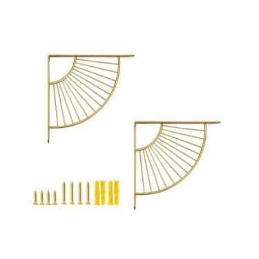 Imagem de Suportes de prateleira Z Metal Brushed Gold para prateleiras flutuante
