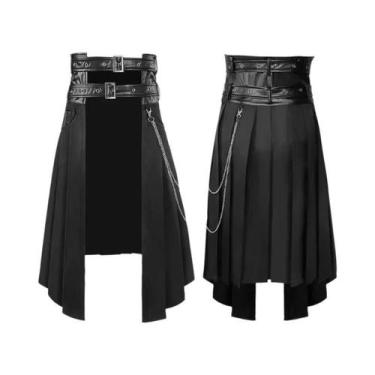 Imagem de Saia De Couro Masculina De Tamanho Grande Estilo Punk Casual Rock Para