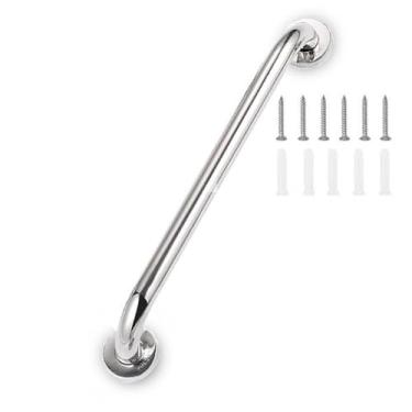 Imagem de Barra Alça Corrimão de Apoio Inox Banheiro Idoso 60cm 40cm Não Enferruja Segurança Para Sua Família, Durable Inox Material Resists Humidity in Brazilian Bathrooms(1 Barra de 60CM)